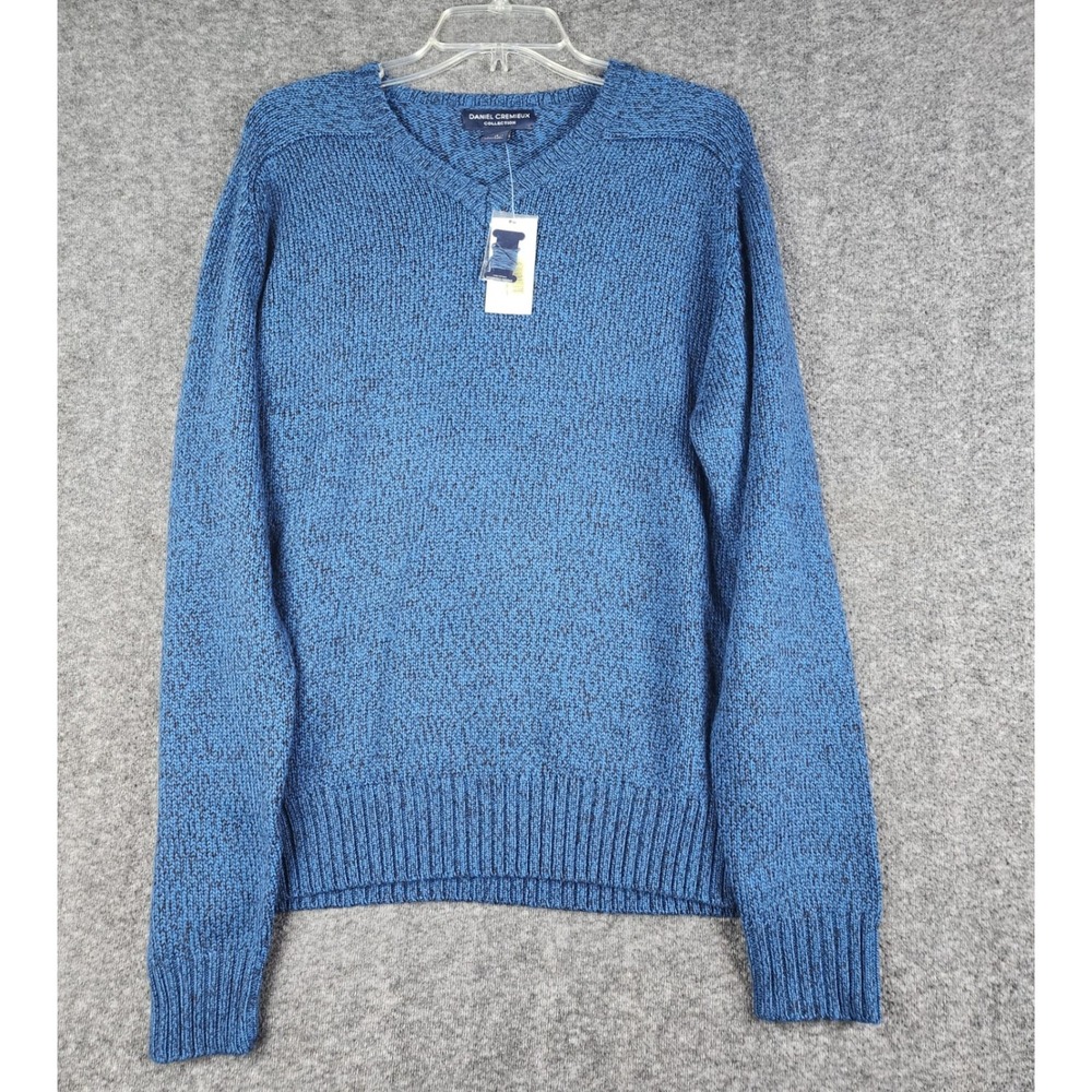 Daniel Cremieux Sweater Womens M Blue 100% Wool Marled Crew Neck NWT